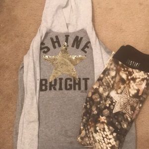 Justice shine bright hoodie and leggings bundle